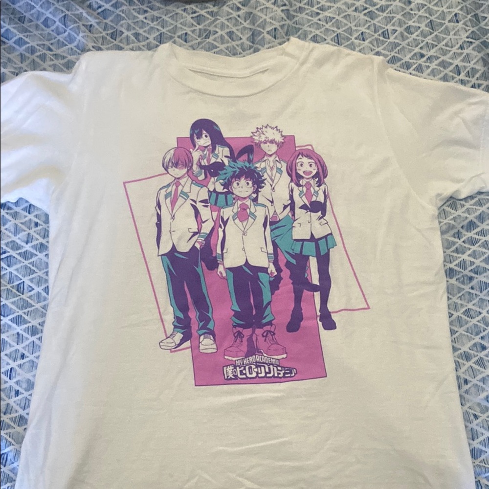 Kids White Anime Graphic T-Shirt